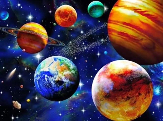Алмазная мозаика Космос галактика планеты пространство 5D полна на подрамнике 40х50 см (178501)
