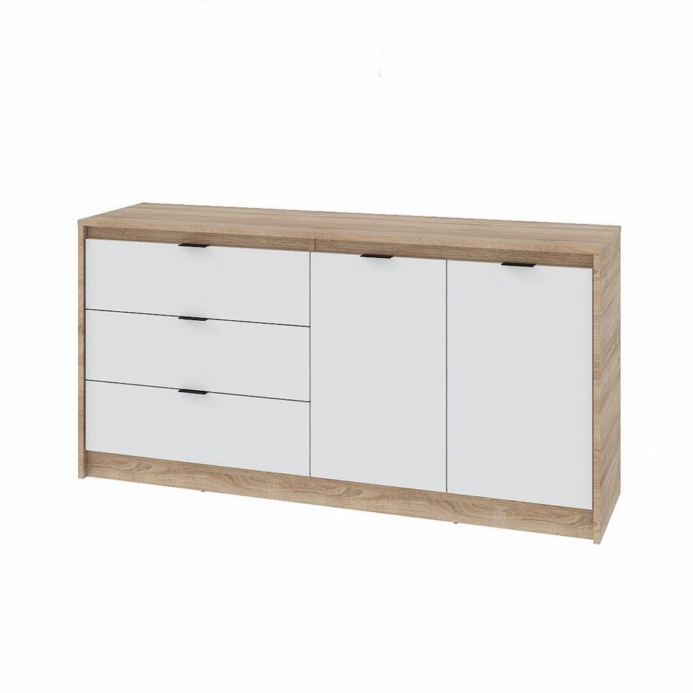 Комод Еверест Сити-1500 с дверью и 3-мя ящиками 150,2х38х74,6 см Дуб Сонома/Белый (DTM-071102)