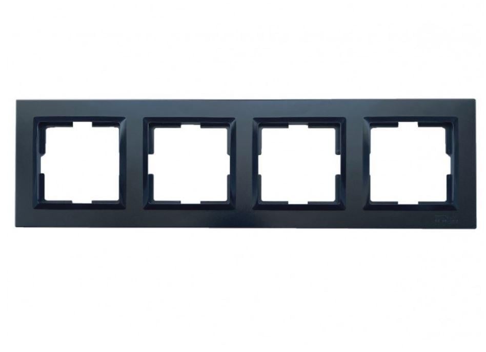 Рамка 4-я горизонтальна Luxel Jazz Чорний (9124) Рамка 4-я горизонтальна Luxel Jazz (9124)