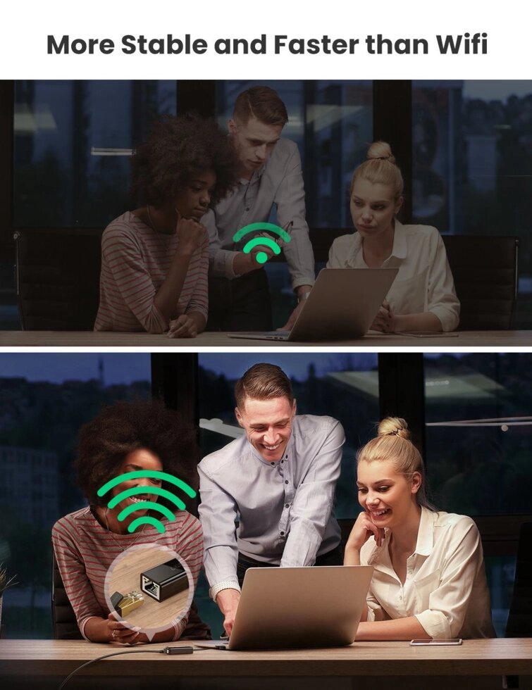 Мережевий адаптер UGREEN CR111 USB to RJ-45 Black (20256) - фото 2 Мережевий адаптер UGREEN CR111 USB to RJ-45 Black (20256) - фото 2