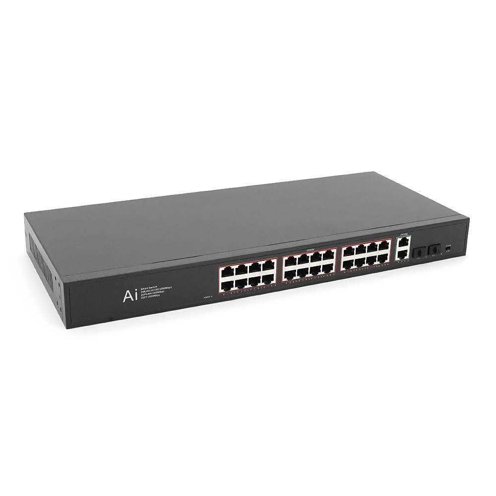 Комутатор POE гігабітний Merlion 24 10/100/1000 з блоком живлення 52V 6,15A (39347)