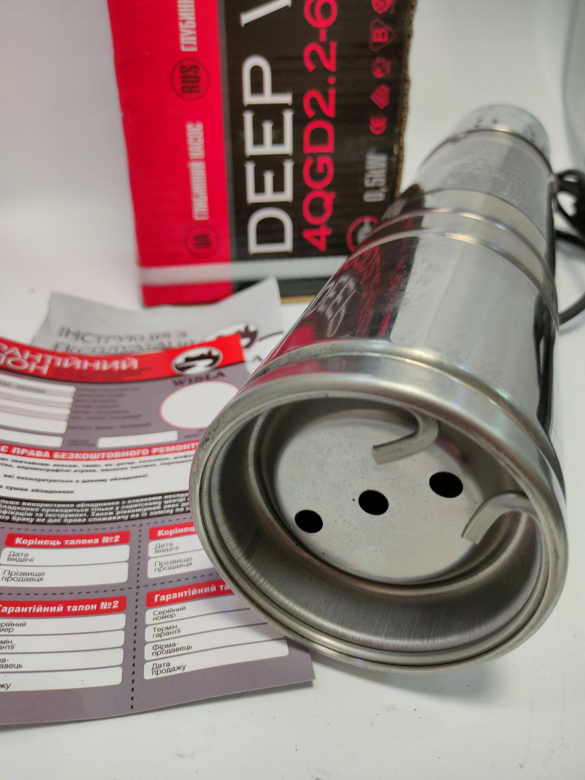 Насос шнековый глубинный для скважины/полива Wisla 4QGD 2,2-60 0,55kW - фото 2