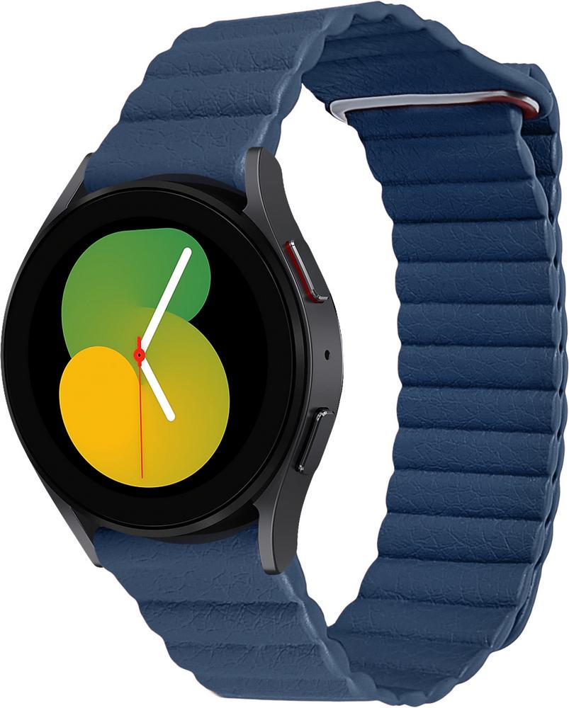 Ремешок кожаный Genis для Galaxy Watch 5 40 мм Blue (29198-28)