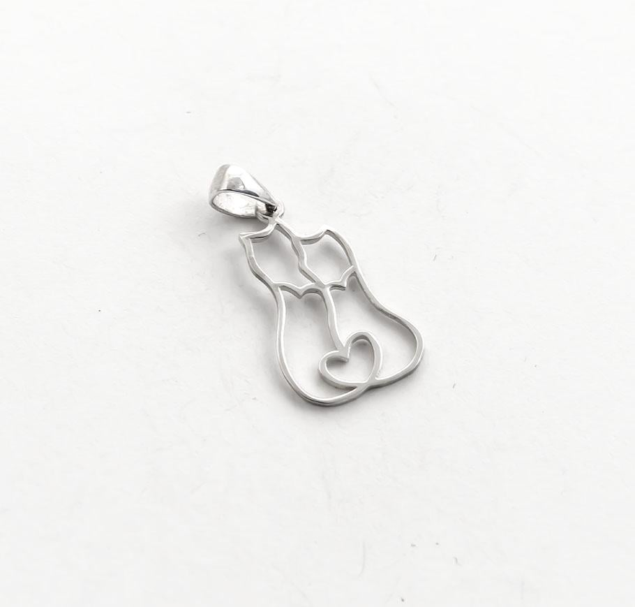 Кулон Maxi Silver 7619 Влюбленные котики (87619)
