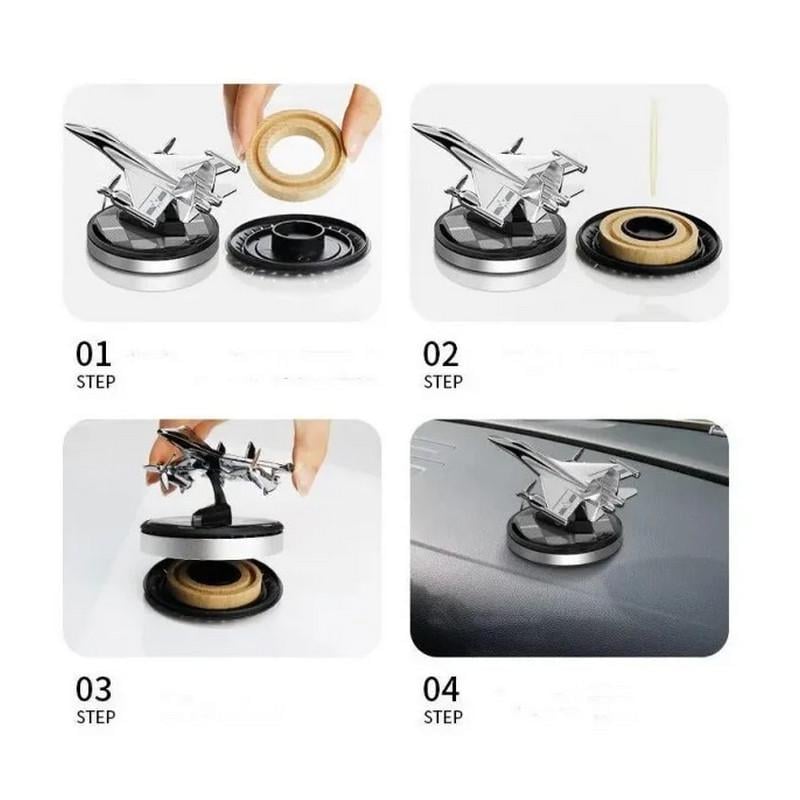 Ароматизатор автомобильный на торпеду Истребитель Silver (Leader-4397) - фото 7