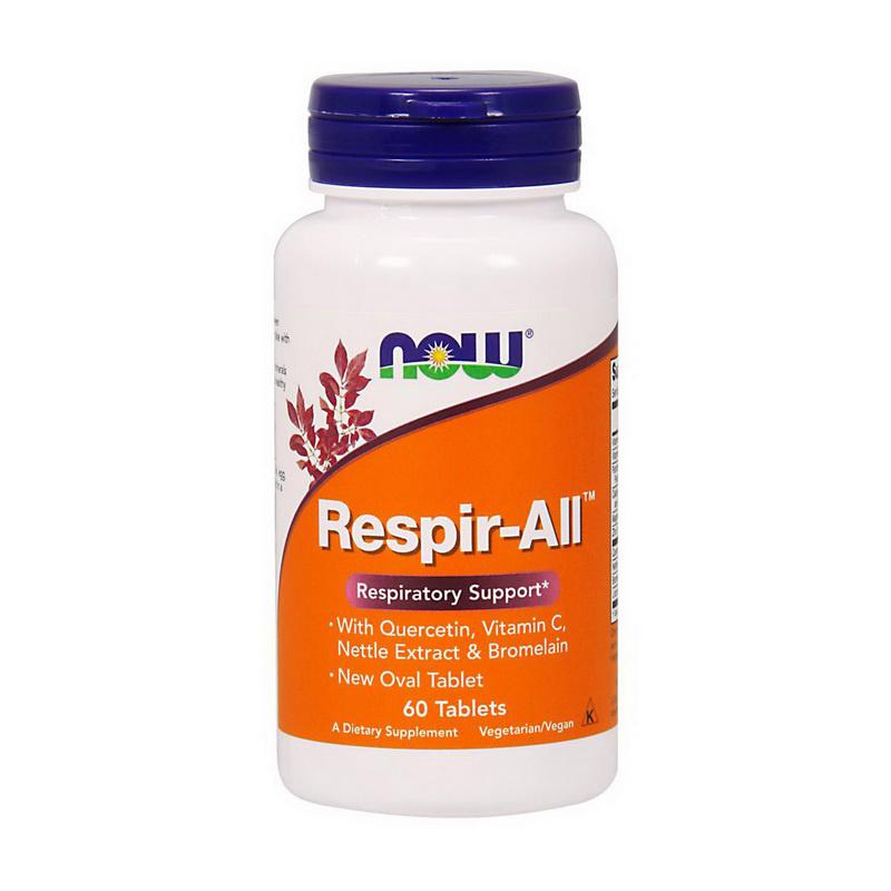 Смесь иммунная для горла NOW Respir-All 60 tabs