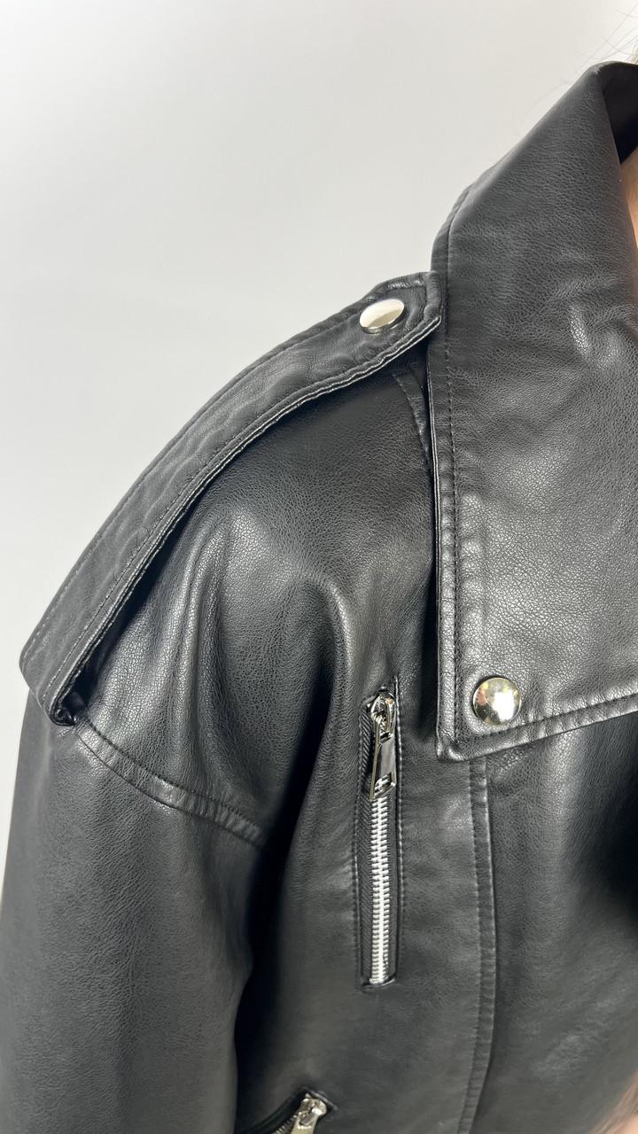 Куртка-косуха жіноча демісезон L Чорний (#2440-03) - фото 2 Куртка-косуха жіноча демісезон L Чорний (#2440-03) - фото 2