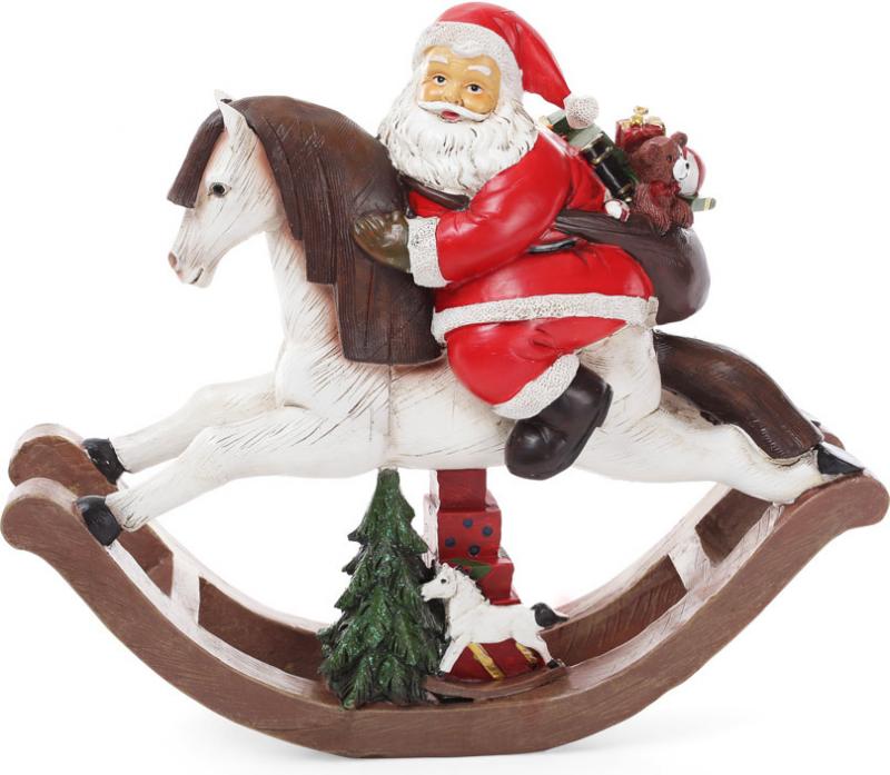 Статуэтка декоративная Санта на лошади 37 см (BD-718-784)