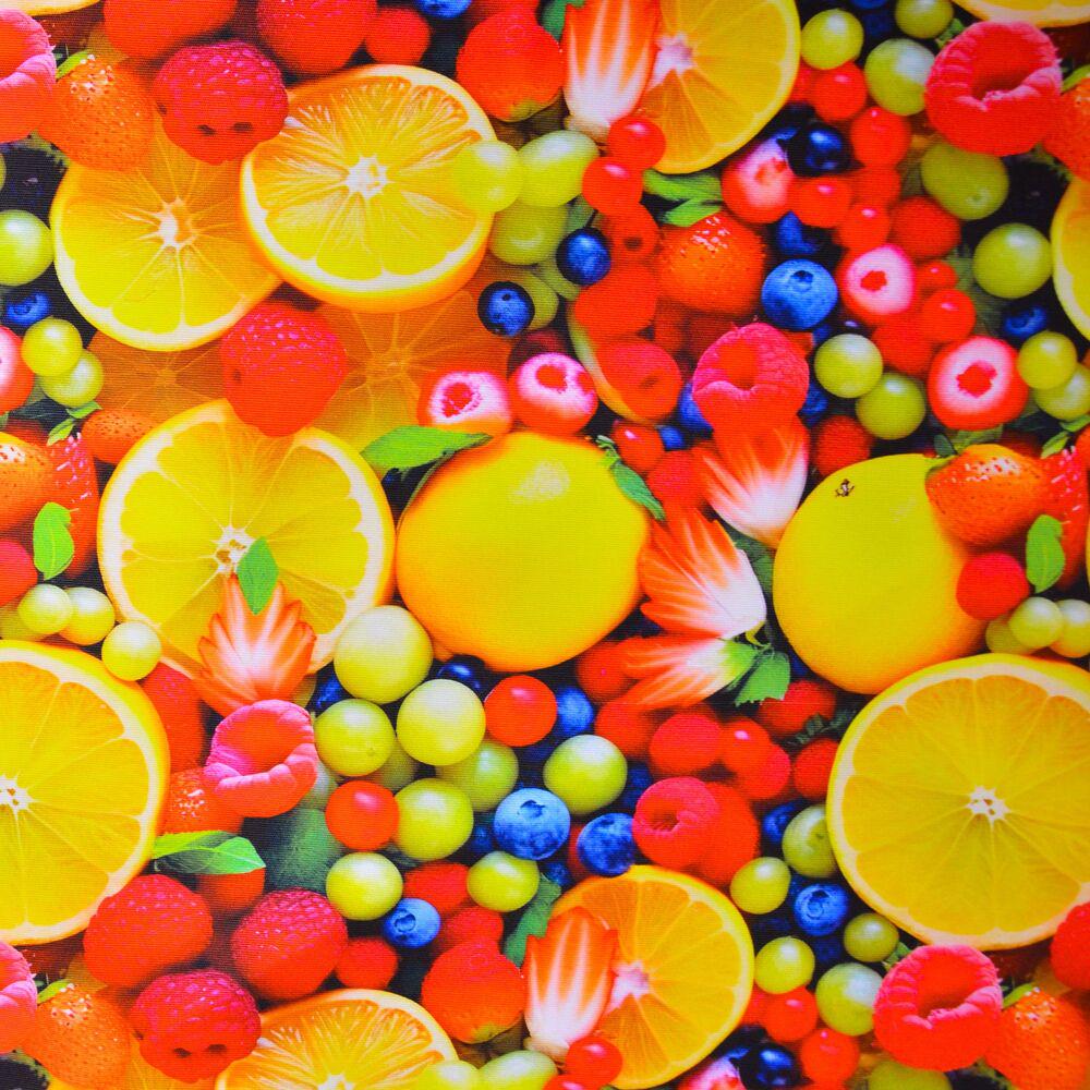 Ткань панама хлопок Ягоды с апельсином 235 гр/м2 с защитой от пятен 180 см (27460) Ткань панама хлопок Ягоды с апельсином 235 гр/м2 с защитой от пятен 180 см (27460)