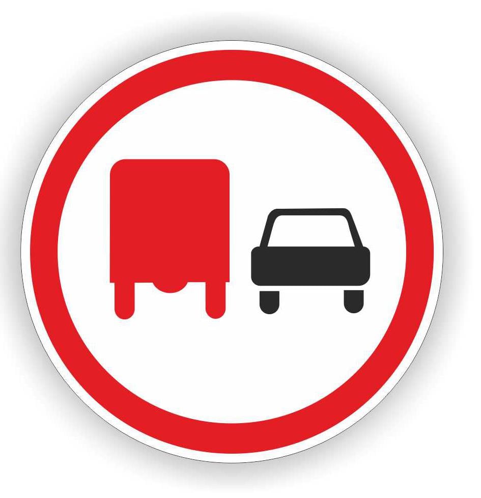 Дорожный знак 3.27 Обгон грузовыми автомобилями запрещен 700х700 мм