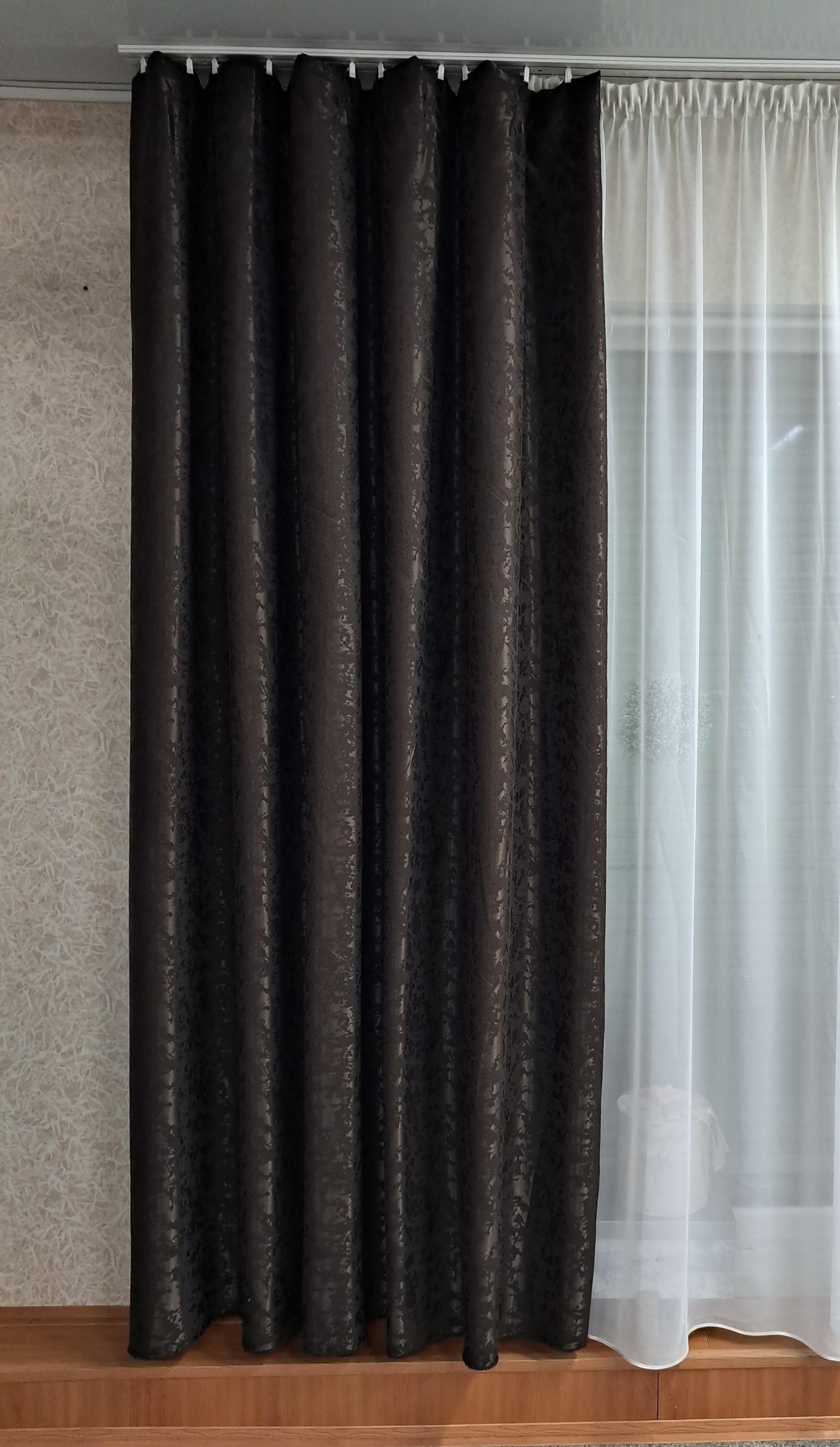 Штора Мрамор 270х200 см Темно-коричневый