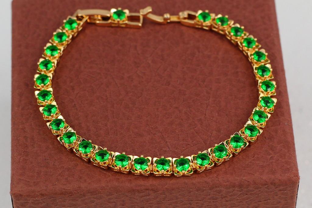 Браслет Xuping Jewelry з камінням по всій довжині 21,5 см х 5 мм Золотистий (2031021117)