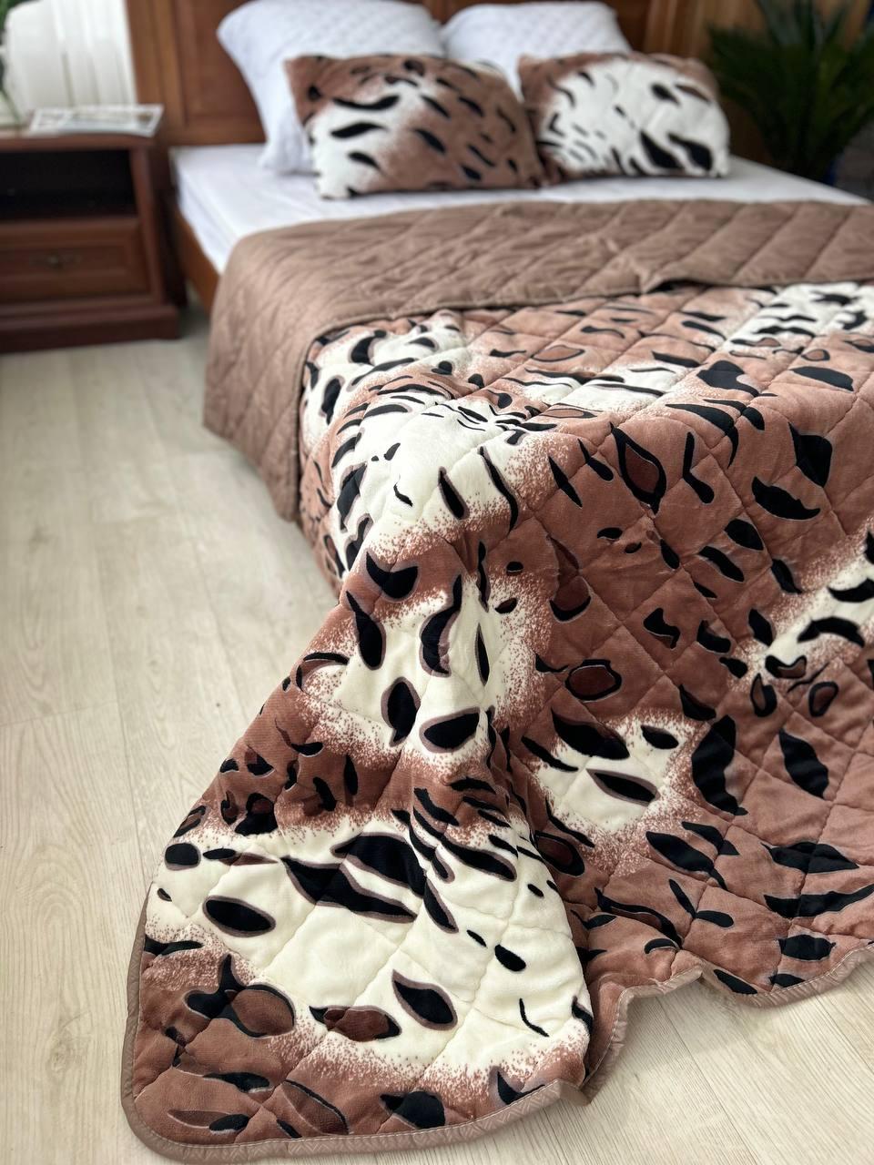 Покрывало стеганое 220х240 см Коричневый (Д-Мpled+poduska005-01) - фото 4