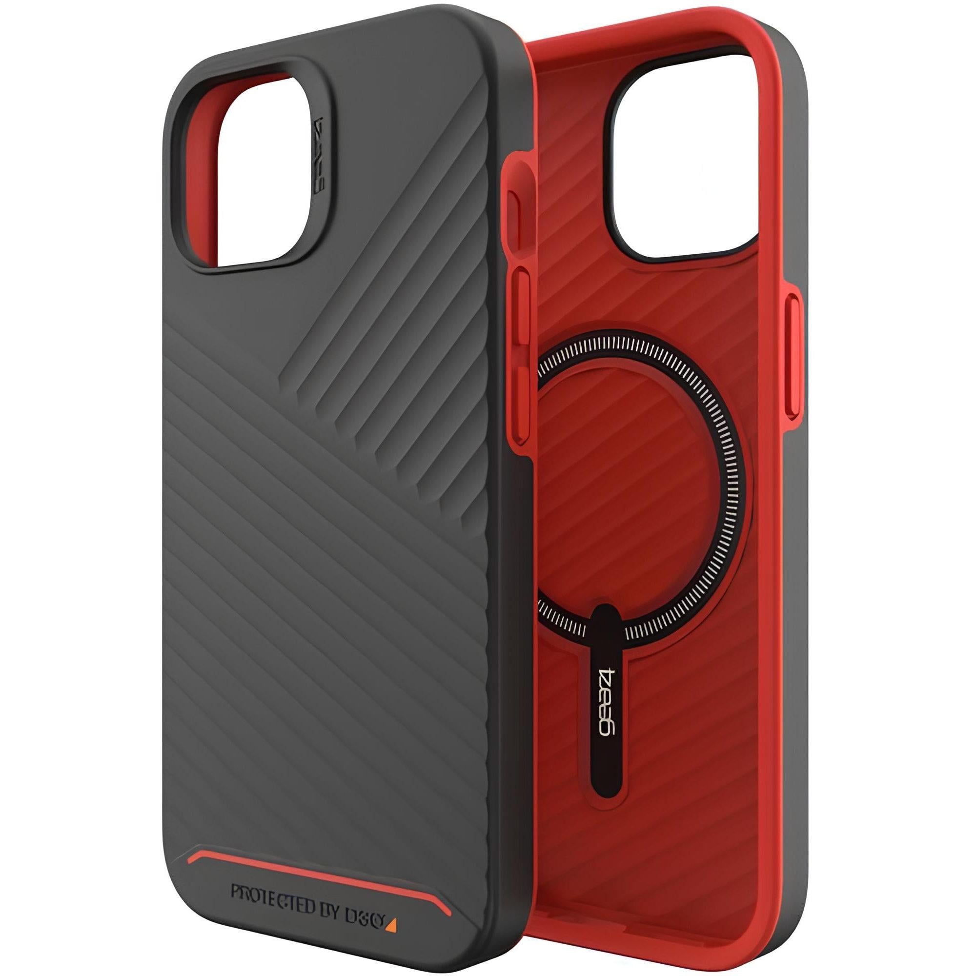 Чехол противоударный ZAGG Gear4 Denali Snap MagSafe для Iphone 13/14 (6.1") Black Orange