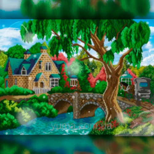 Алмазная вышивка The Wortex Diamonds Дом у ручья 40x50 см TWD30029L