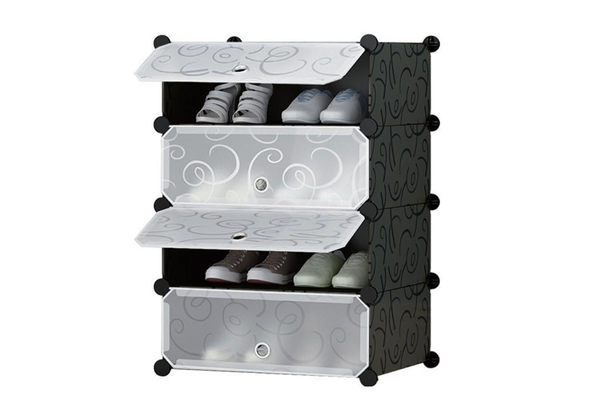 Шкаф для обуви пластиковый на 4 секции 37х37х73 см (17026)