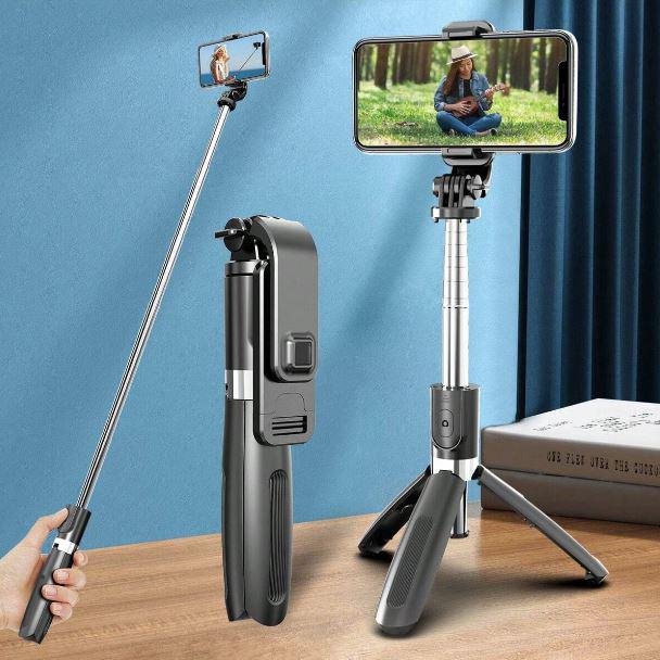 Селфи-палка Selfie Stick L02 3в1 с пультом Bluetooth Черный - фото 8