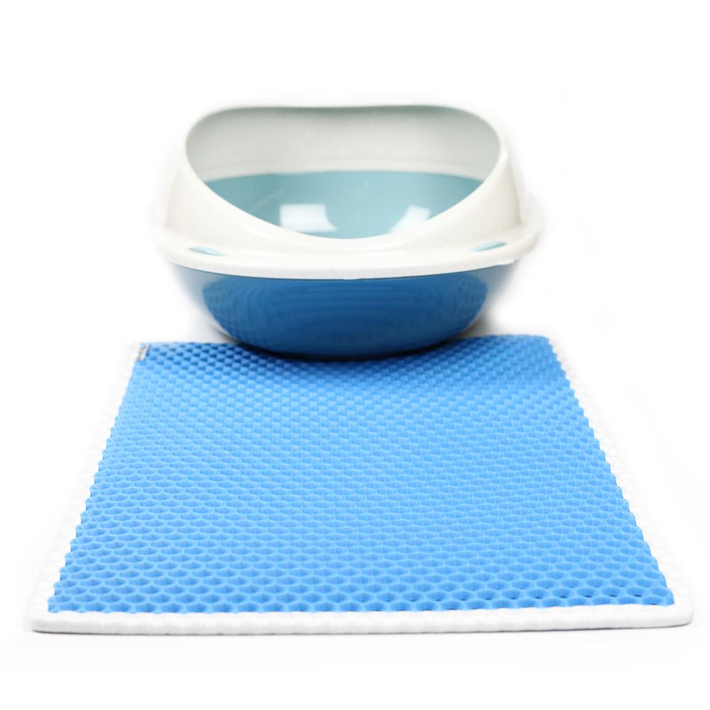 Коврик двухслойный Cat in Box для кошачьего лотка EVA 60x40 см Голубой - фото 2 Коврик двухслойный Cat in Box для кошачьего лотка EVA 60x40 см Голубой - фото 2