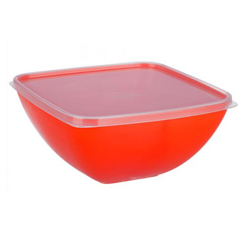 Миска-салатница Stenson PT-83184 с пластиковой крышкой 1,5 л Orange (556633)