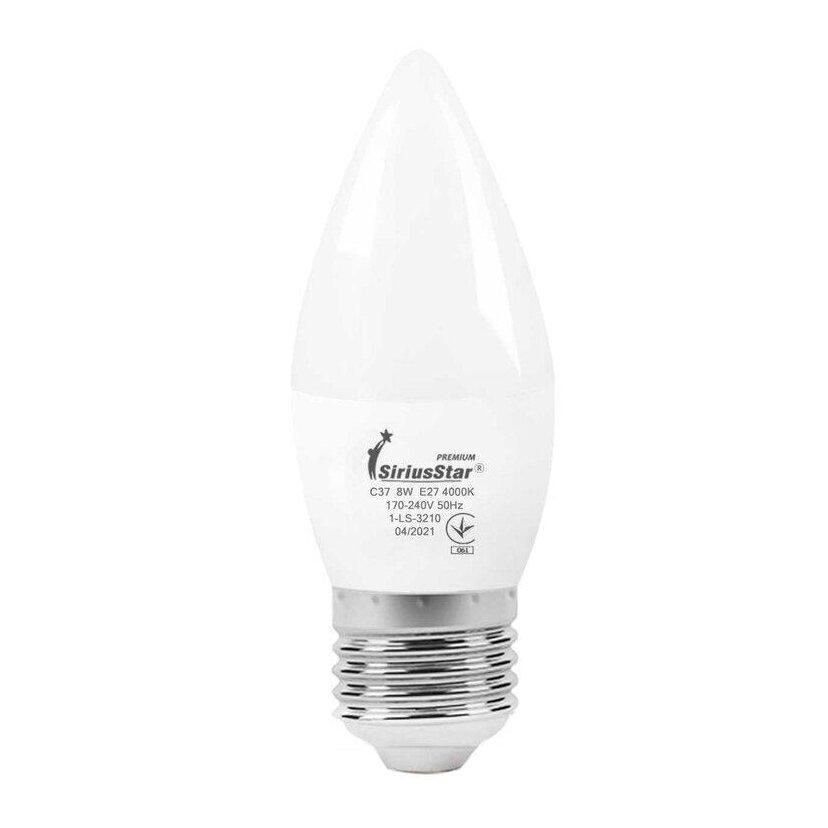 Светодиодная лампа SiriusStar 8W С37 4000K E27 Белый (3210) Светодиодная лампа SiriusStar 8W С37 4000K E27 Белый (3210)