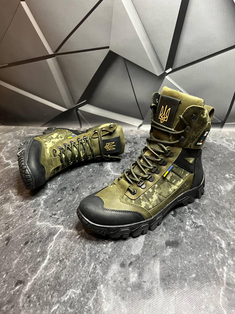 Берці зимові чоловічі з хутром р. 41Хакі/Піксель - фото 2 Берці зимові чоловічі з хутром р. 41Хакі/Піксель - фото 2
