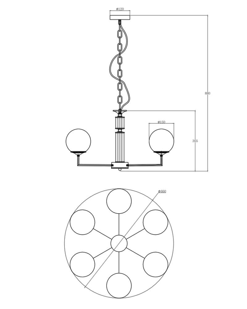 Люстра Edlin PL321163-6 Amiria E27 6x12W IP20 Латунный (28119641) - фото 3 Люстра Edlin PL321163-6 Amiria E27 6x12W IP20 Латунный (28119641) - фото 3