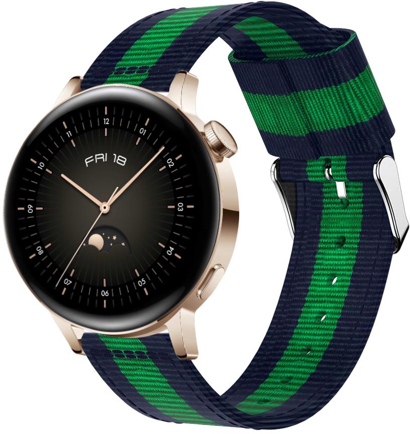 Ремешок тканевый Canvas для Huawei Watch GT3 42 мм Blue/Green (26252)