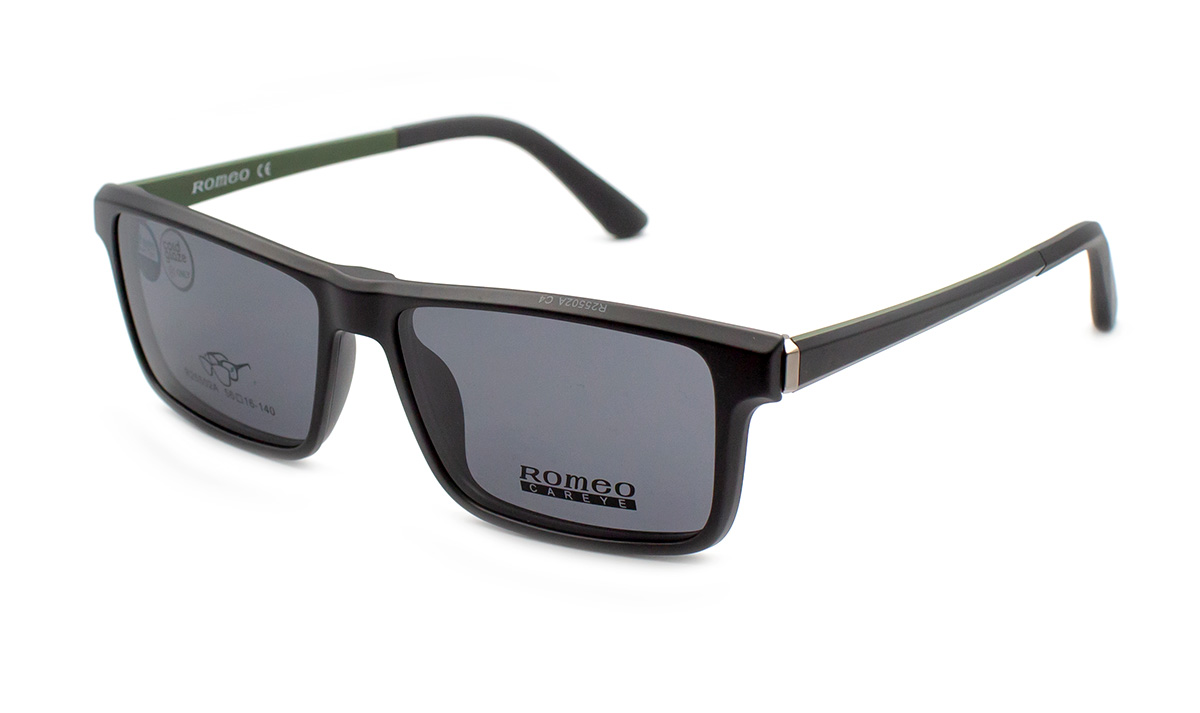 Оправа чоловіча пластикова Romeo 25502A-C4 з трьома змінними насадками та футляром (09525)