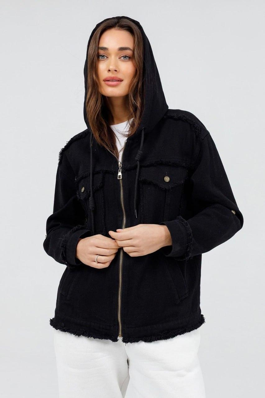 Куртка-толстовка джинсова жіноча 3XL Чорний (6911c/3XL)