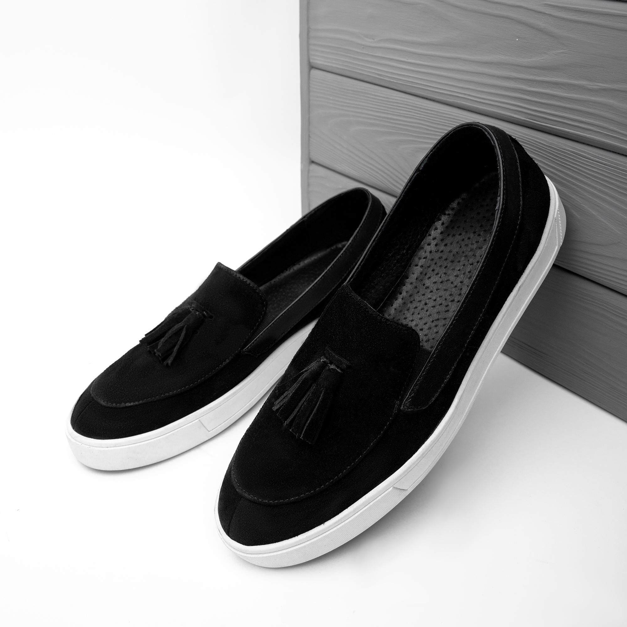 Лоферы Kindzer с кисточками замшевые р. 46 Черный - фото 2 Лоферы Kindzer с кисточками замшевые р. 46 Черный - фото 2