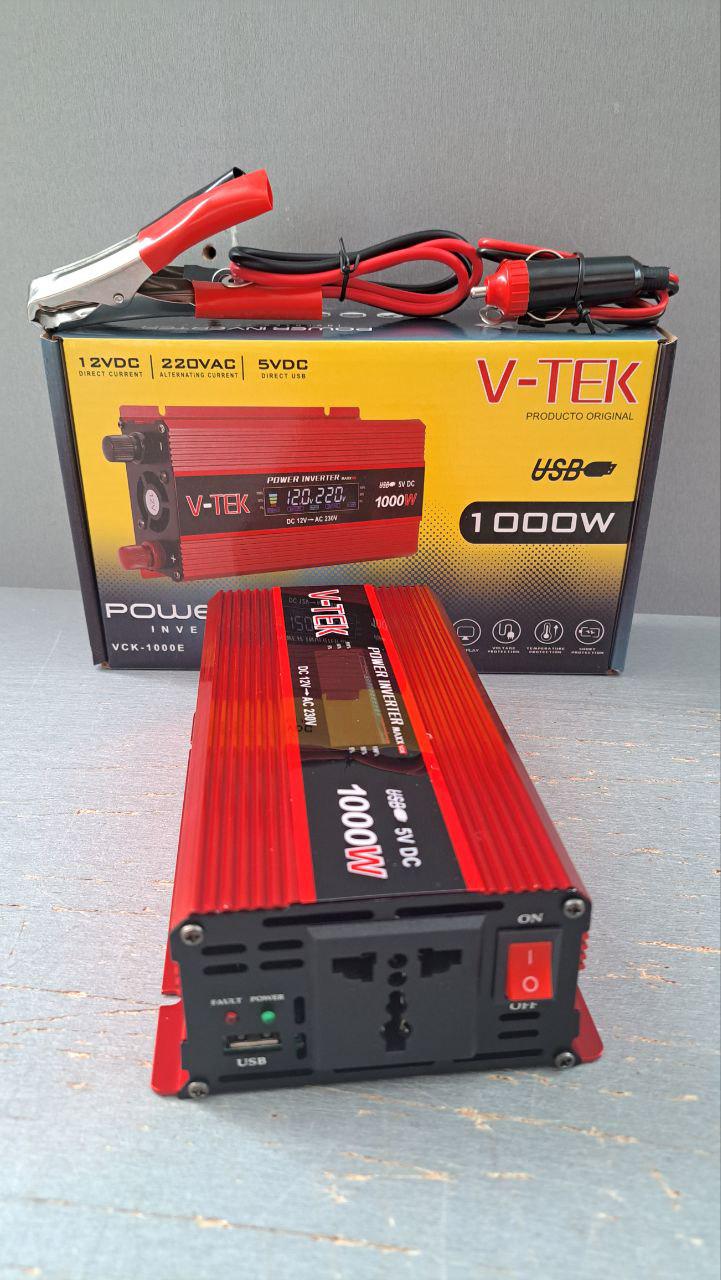 Преобразователь напряжения V-TEK 12-220V 1000W с дисплеем (12280643) - фото 3 Преобразователь напряжения V-TEK 12-220V 1000W с дисплеем (12280643) - фото 3