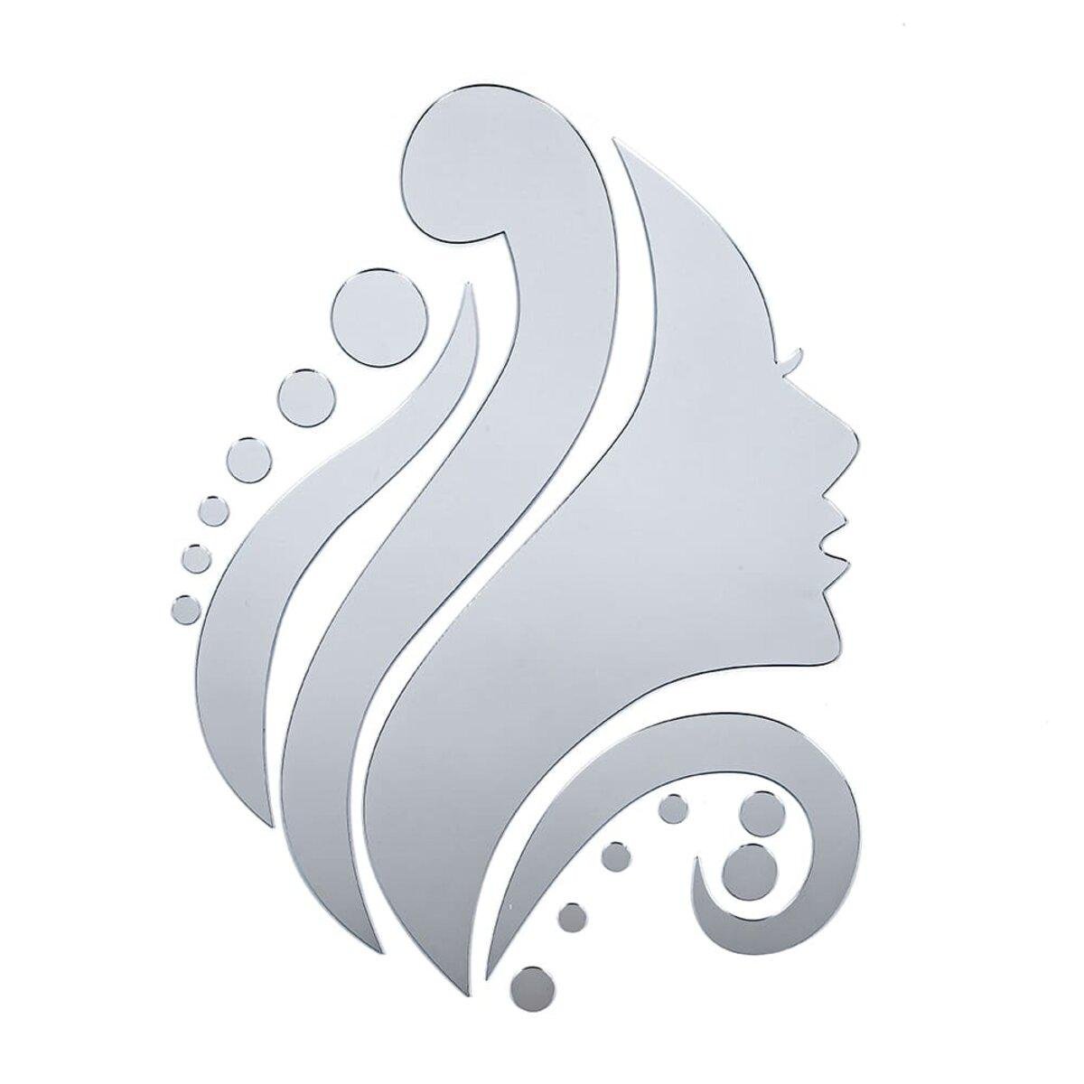 Зеркальный декор акриловый самоклеющийся Лицо 16 шт. D Серебро (SW-00002504)