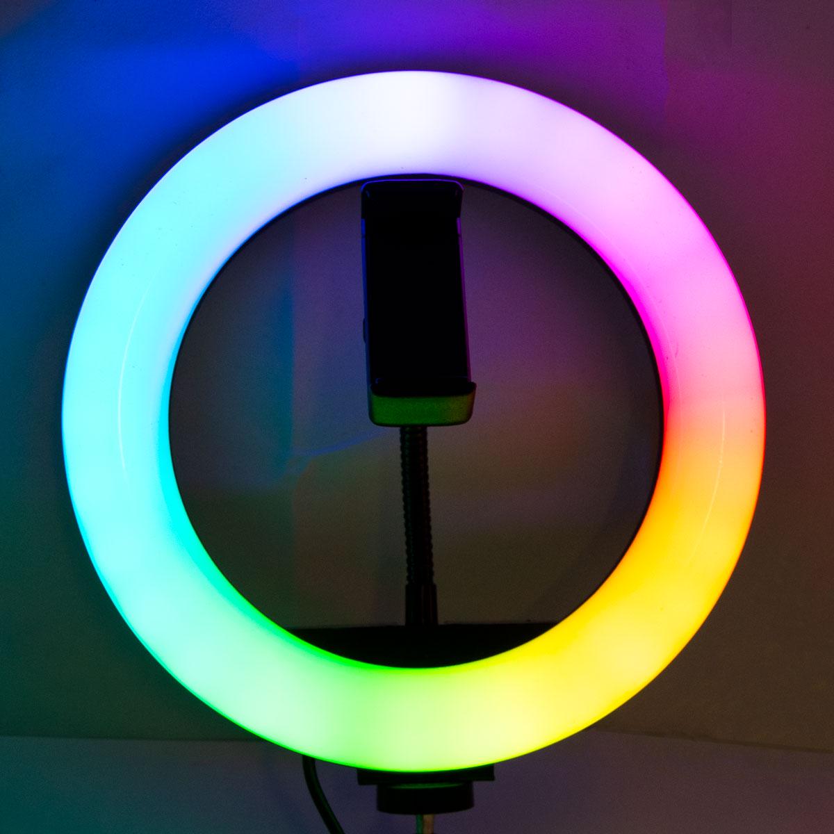 Кільце для селфі світлодіодне 20 см Led RGB MJ20 (1009539-White) - фото 7