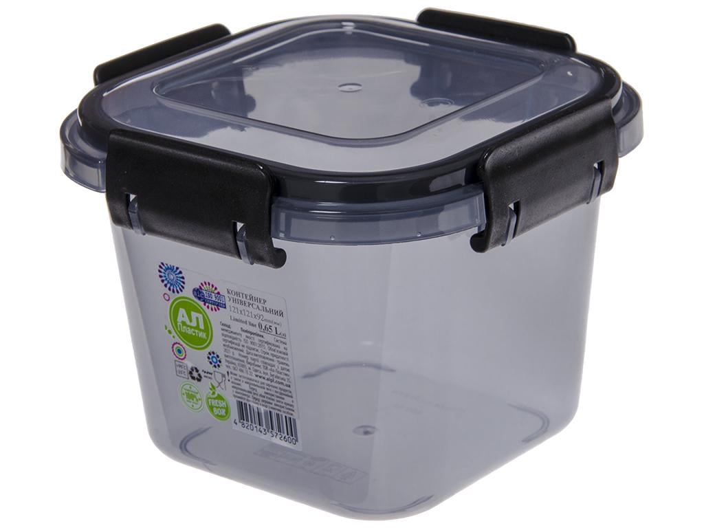 Контейнер универсальный Ал-Пластик Limited line квадратный 12,1х12,1х9,2 см 650 мл Черный (MAP-72600)