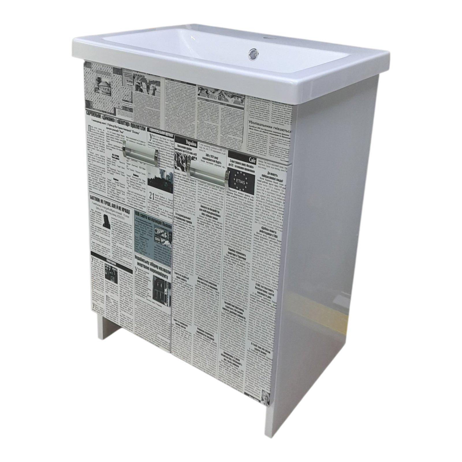 Тумба для ванной комнаты пластиковая The MIX Газетный Шик с умывальником 80 см (2419) - фото 6 Тумба для ванной комнаты пластиковая The MIX Газетный Шик с умывальником 80 см (2419) - фото 6
