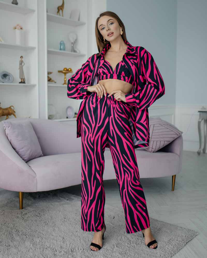 Піжама жіноча Модельєр 7748 р. 42 Чорно-рожевий (11514) - фото 1