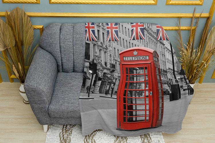 Плед PromoZP London Phone station плюш двухслойный 150х210 см (111341)