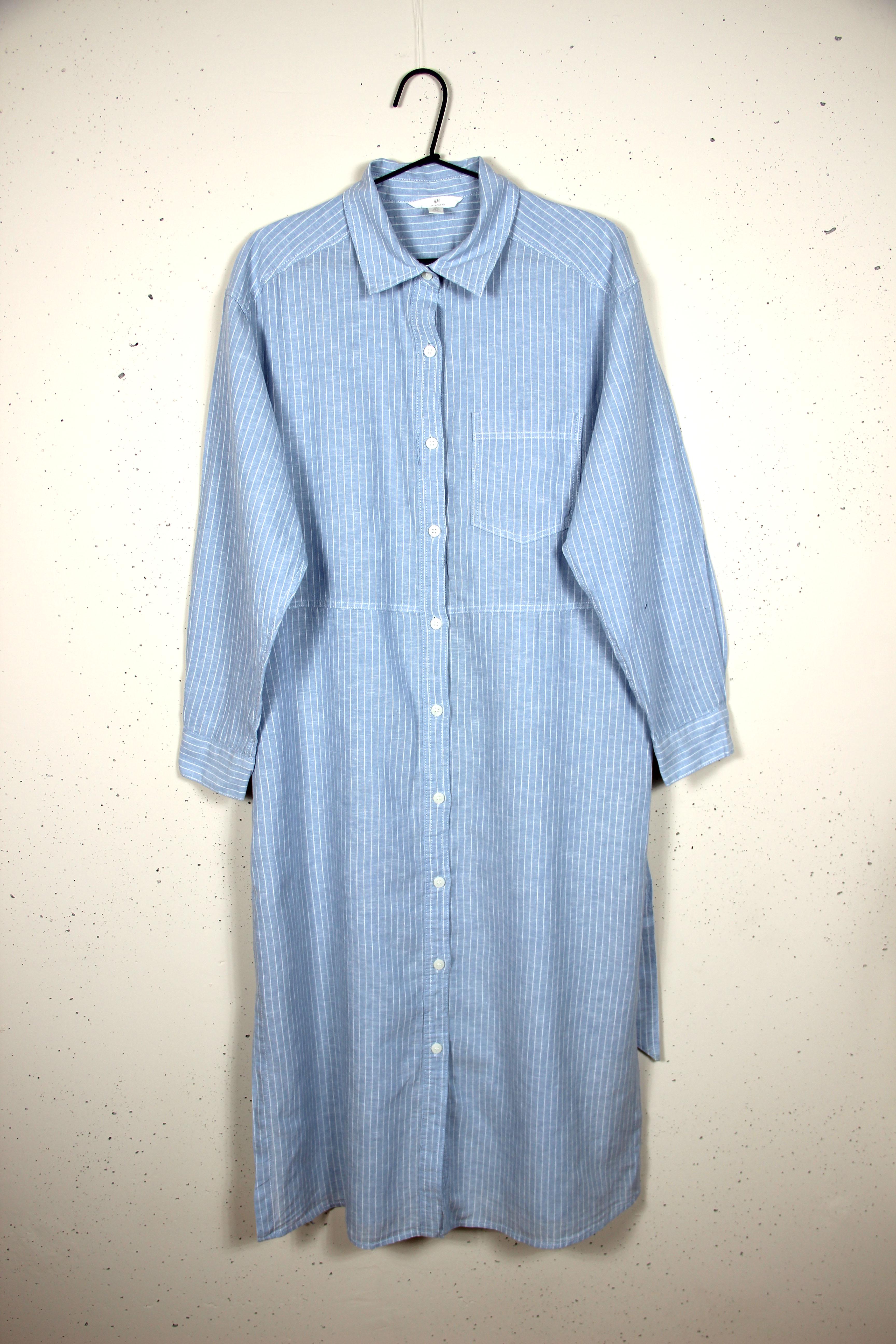 Платье H&M 876534 полоски S Голубой