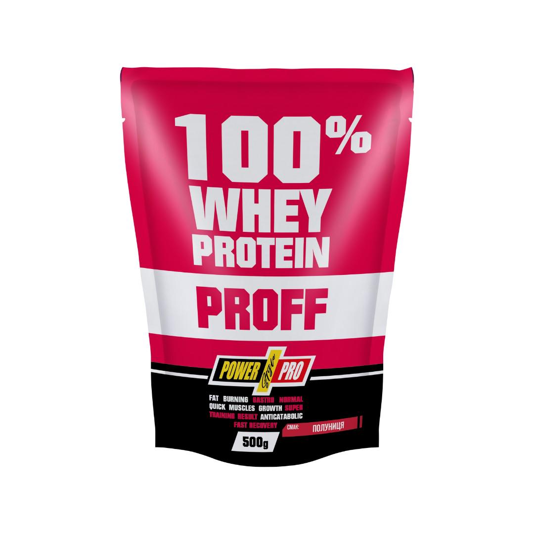 Протеїн Power Pro 100% Whey Protein Proff 500 г Полуниця
