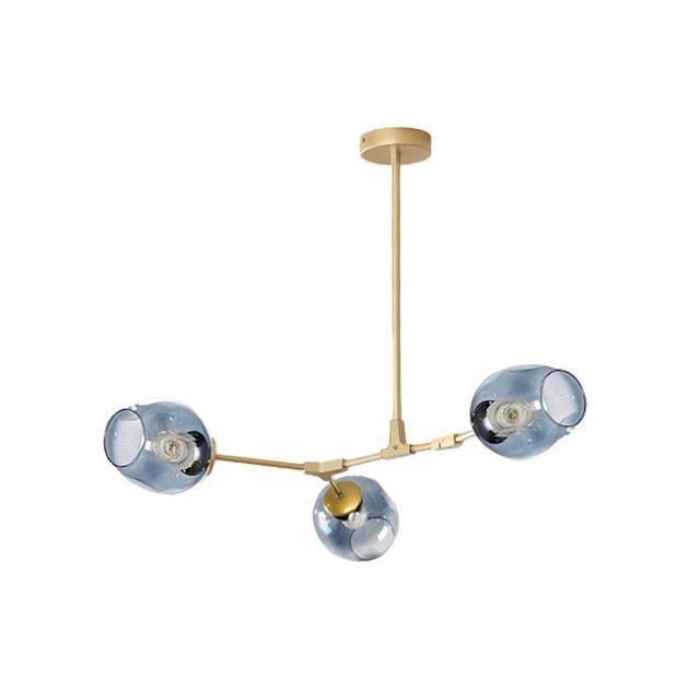 Люстра потолочная Sirius на три стеклянных плафона Е27 серо-Золотой IP20 19662-3 60W (28686027)