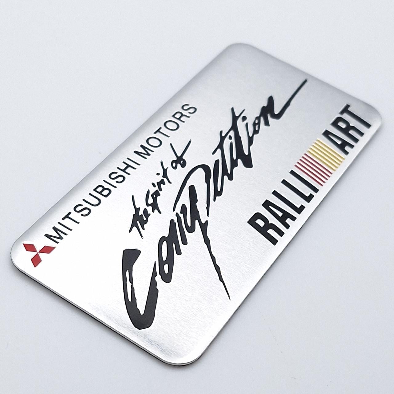Эмблема алюминиевая Ralli Art Mitsubishi 9х4,2 см (2390894695)