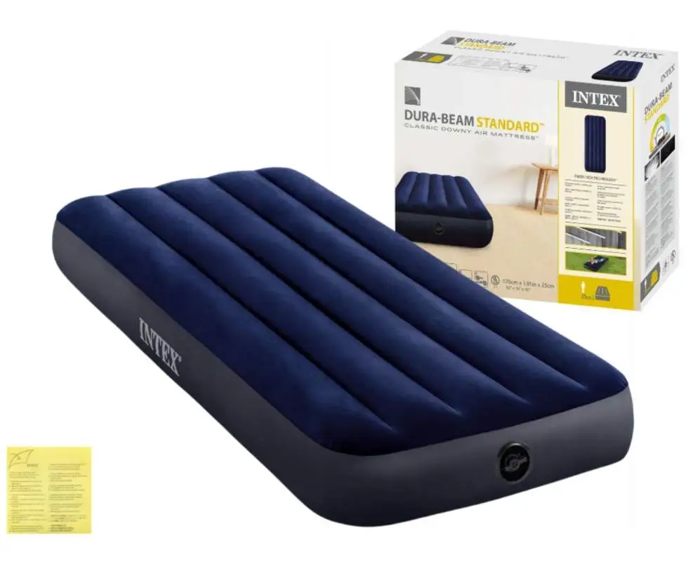 Надувной матрас Intex 64756 Classic Downy Airbed Dura-Beam одноместный 76х191х25 см (36291605)