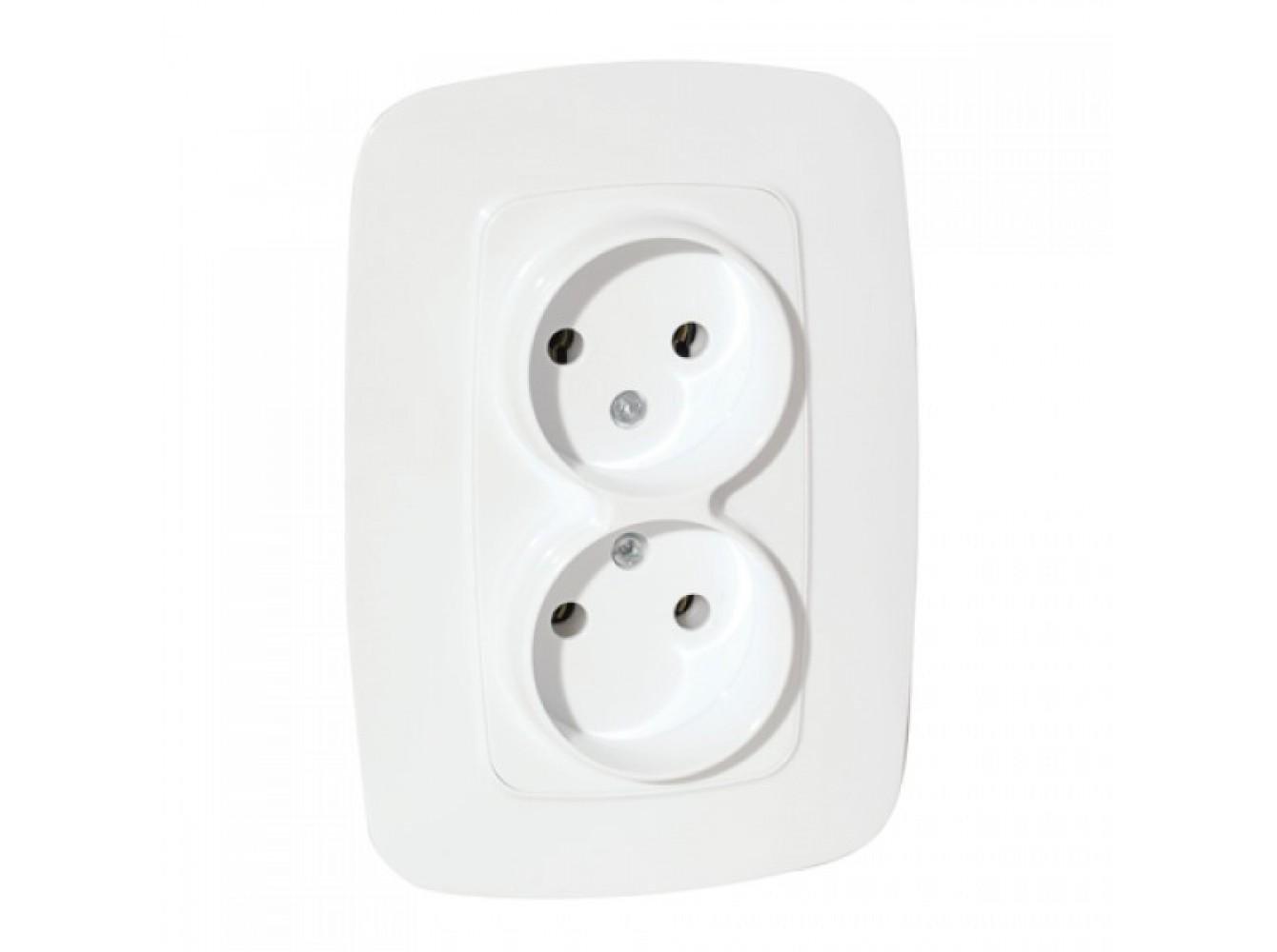 Розетка встроенная HOROZ ELECTRIC ELA двойная 16А 250V Белый (112-007-0007-010)