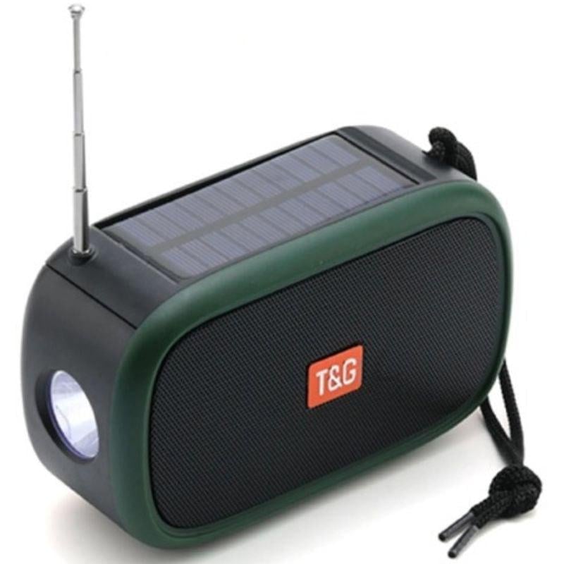 Портативная колонка T&G TG-632 Bluetooth фонарь/солнечная батарея Green (tf7250)