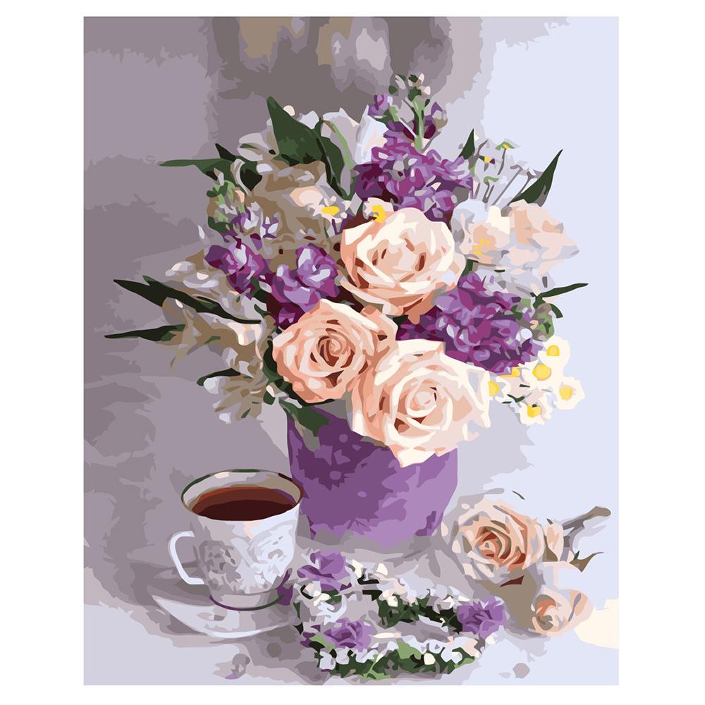 Картина по номерам Strateg Натюрморт в сиреневых тонах 40x50 см (VA-1959)