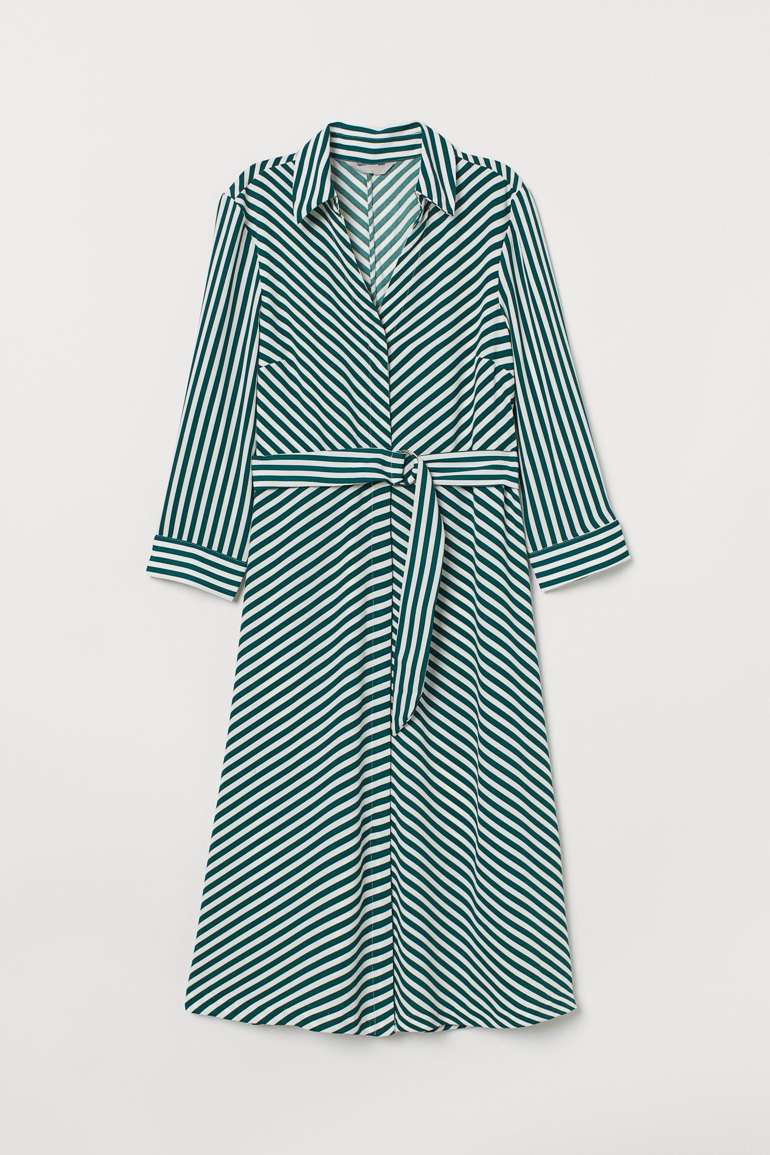 Платье H&M Полоска р. 42 Бело-зеленый (24126372830)