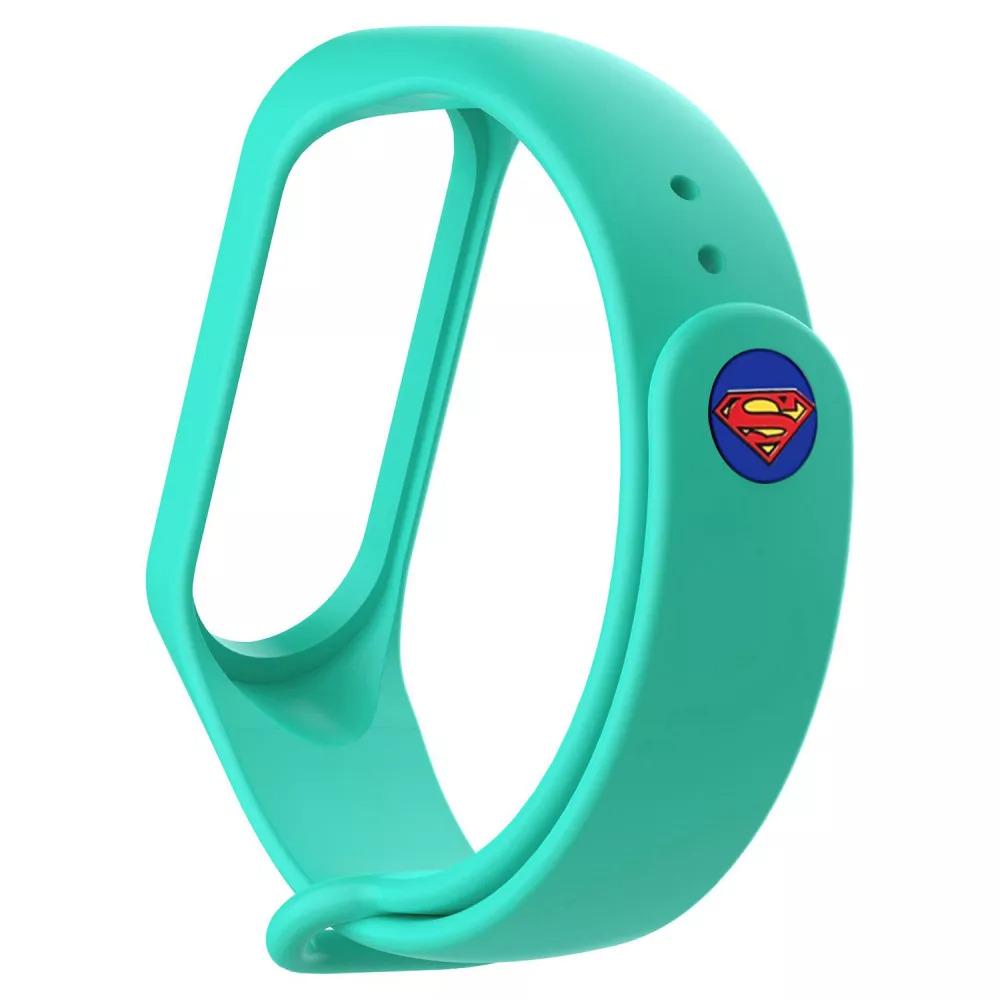 Ремешок силиконовый Super Heroes Super Man для фитнес-браслета Mi Band 5/6 Мятный (13925272)