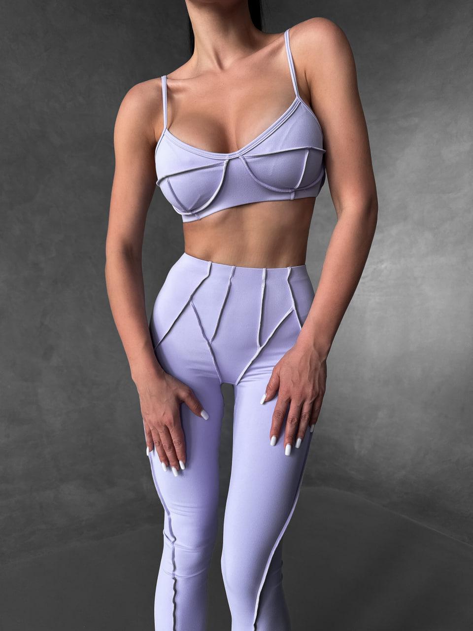 Топ со швами наружу с чашками L Лавандовый (RTPX011L)