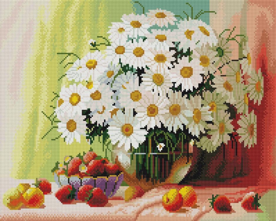 Набор алмазной мозаики ColorArt Букет ромашек 40х50 см (SP051)