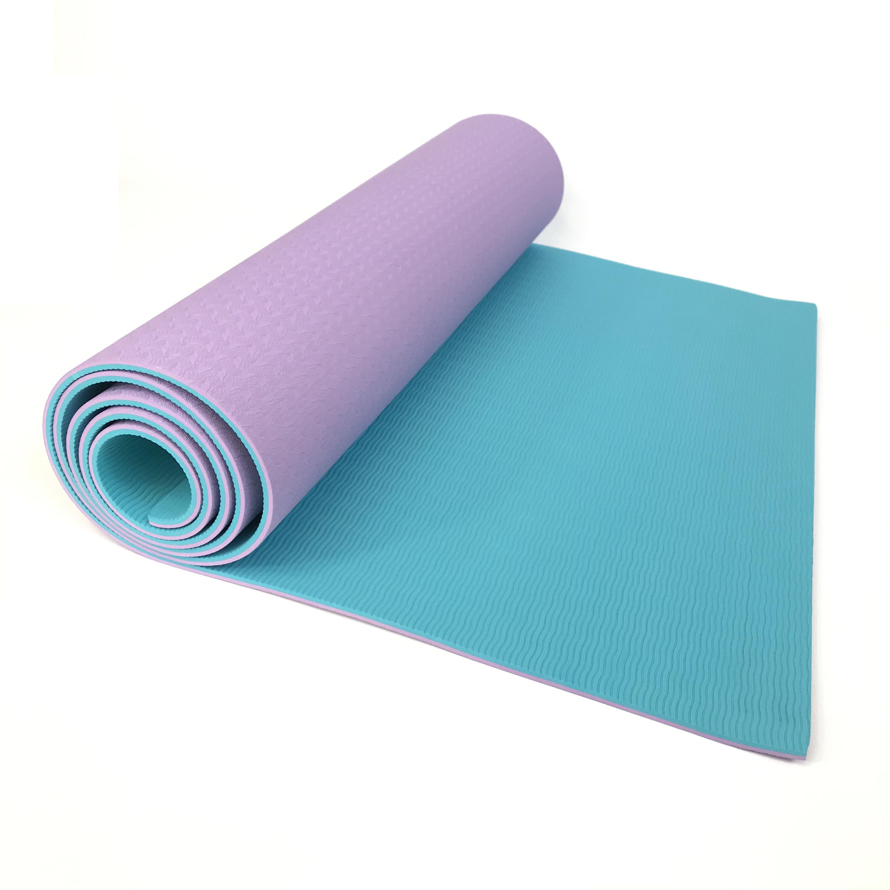 Йогамат Profi TPE  MS 0613-1 Нежно-фиолетовый/Бирюзовый